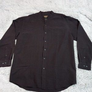 Irvine Park Mens Dress‎ Shirt Gray Large Button Up Pocket Soft Career Casual
